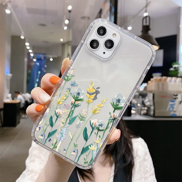 Lovely Floral Family Design Clear Silicon Case Cover
